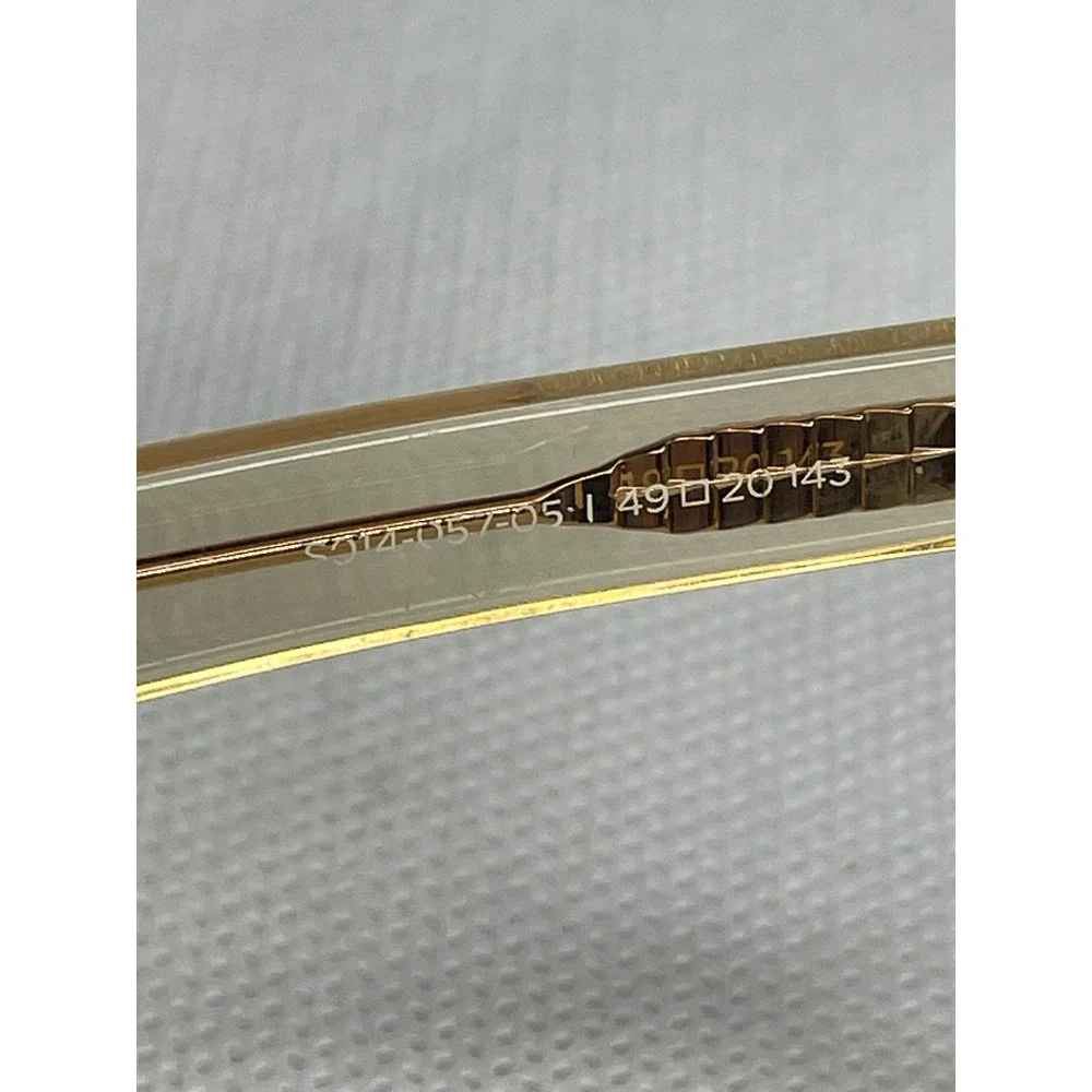 Toms Memphis Sunglasses Clear Tan Acetate Frame Gold Gradient Lenses 49[]20-143